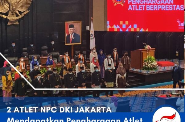 Atlet NPC DKI Jakarta mendapatkan penghargaan dari DPRD DKI Jakarta pada HUT DKI Jakarta ke-494